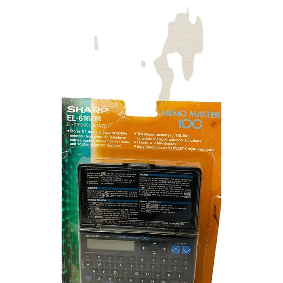 Sharp Other - Vintage Sharp EL-6160B Memo Master Alarm 100 Electronic Organizer Black